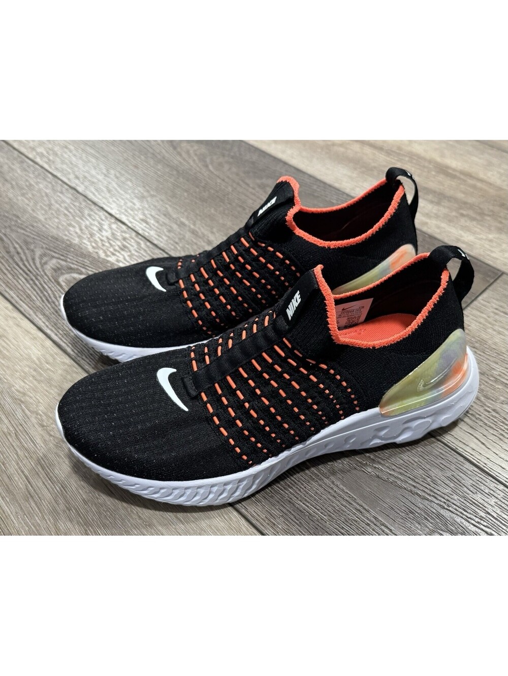 Nike React Phantom Size 6.5 Black/Orange/White Athletic Shoes